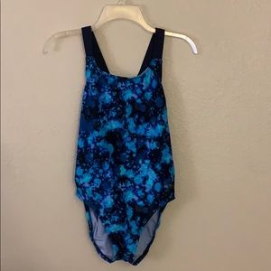 Blue Multi Color One Piece Swimsuit
